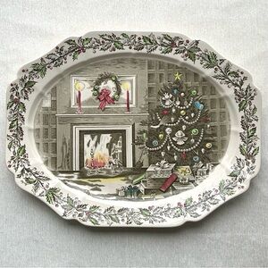 JOHNSON BROTHERS MERRY CHRISTMAS (largest) oval serving platter/ excellent !! ⭐️